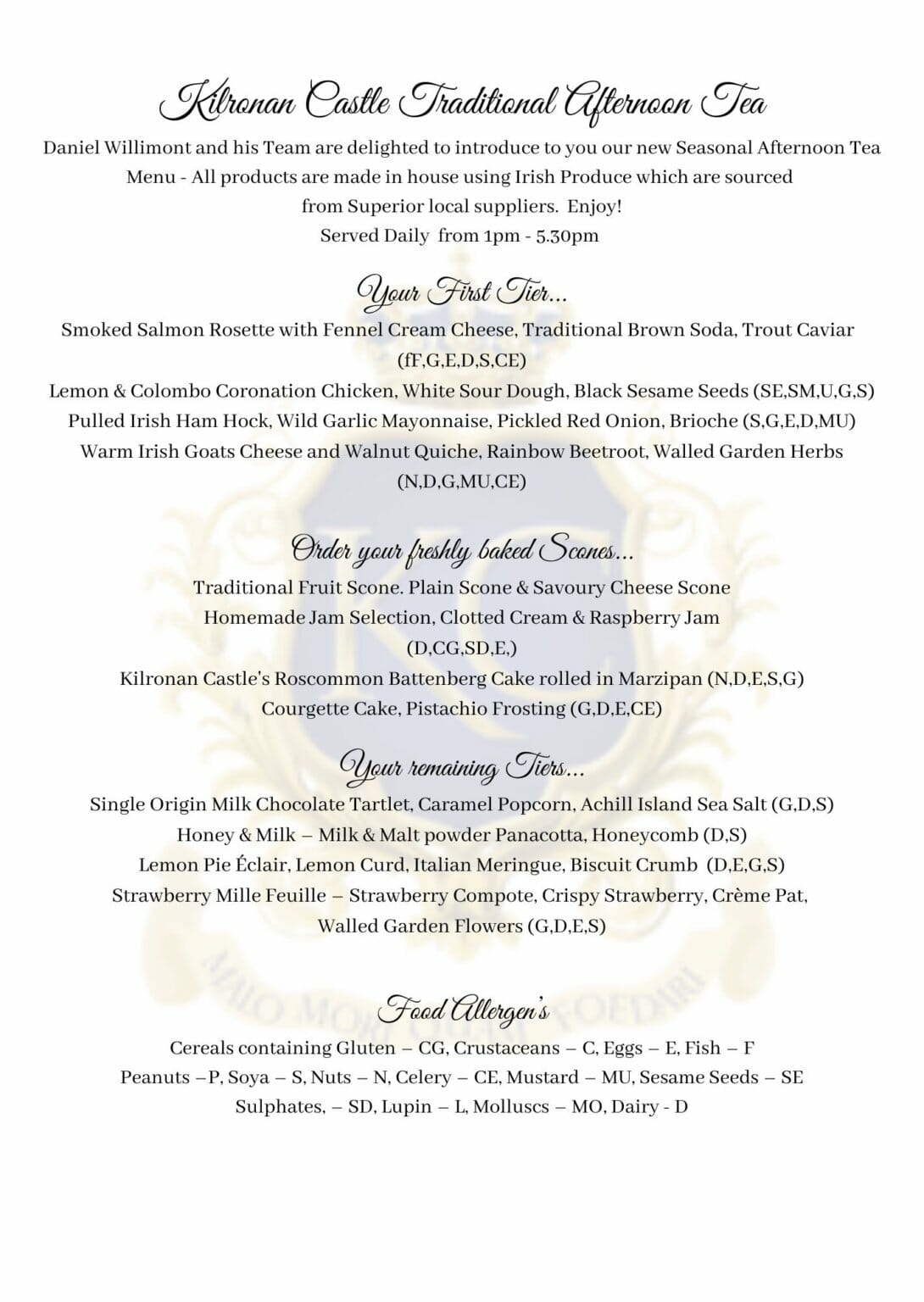 Afternoon Tea Afternoon Tea Deals Kilronan Castle Hotel